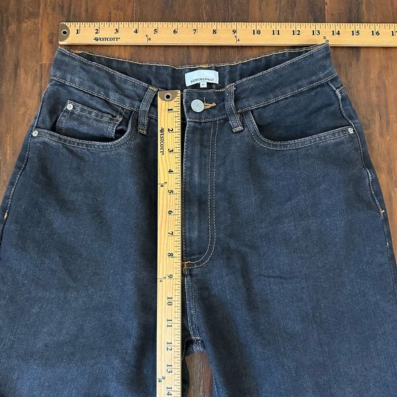 WEWOREWHAT High Rise Raw Hem Dad Jeans in Black - Picture 11 of 13